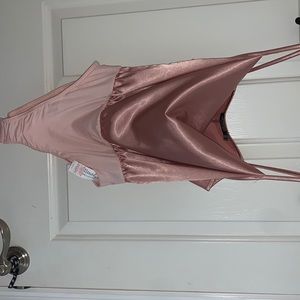 pink satin cowl neck nasty gal bodysuit